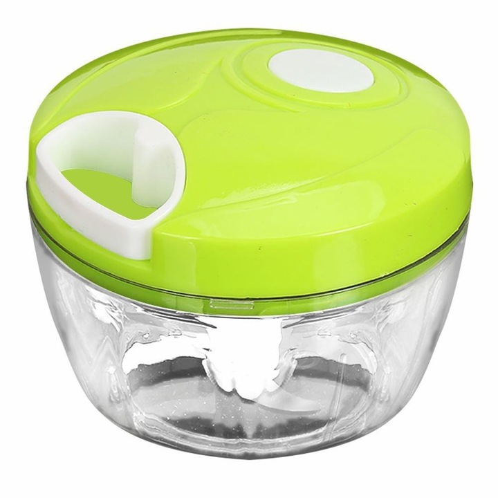 Robot de bucatarie multifunctional manual, capacitate 500 ml, otel inoxidabil, verde, detasabil
