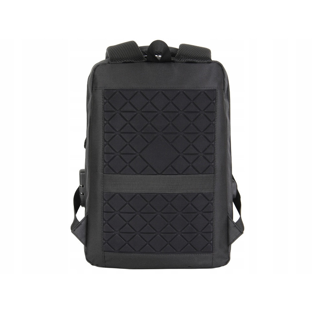 Rucsac laptop, Cracos, 44x32x12, negru, multiple compartimente, port USB, maner lateral