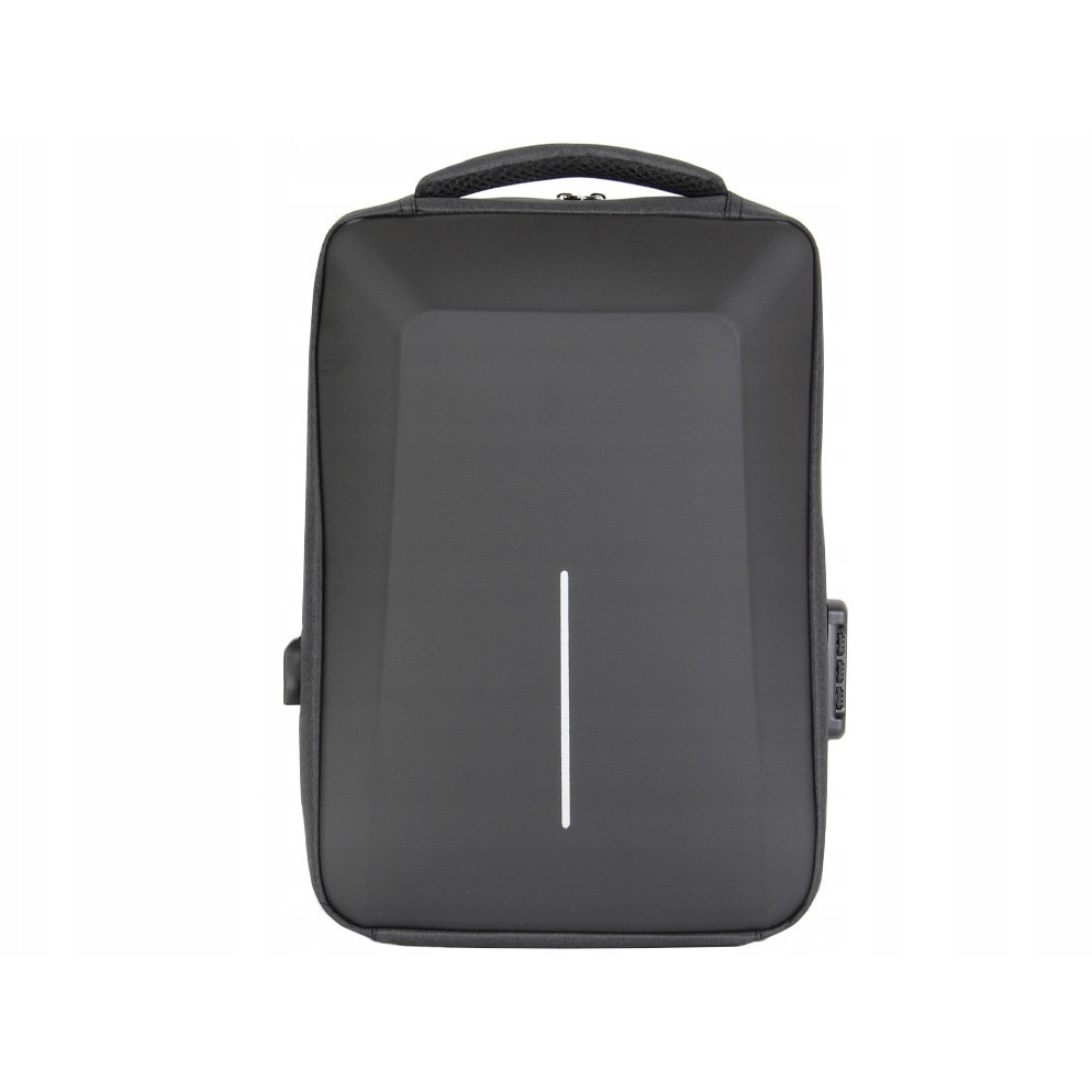 Rucsac laptop, Cracos, 44x32x12, negru, multiple compartimente, port USB, maner lateral