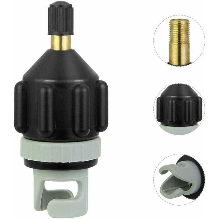 Adaptor pomp pentru umflat SUP, compatibil cu valve standard, material cupru si cauciuc, 5-10 minute inflare