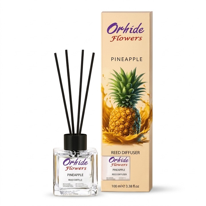 Szobaillatosító, Orchidea, Ananász, 100ml, 4 pálcika