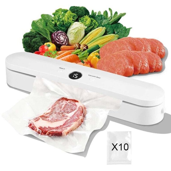 Aparat de vidat, 120W, 30x28cm, mod umed si uscat, set cu 10 pungi