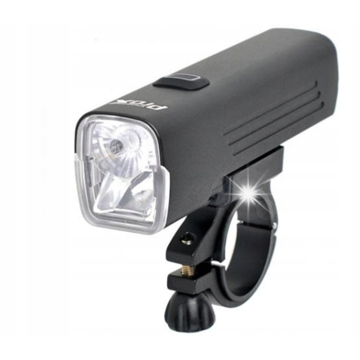 Prox KRAZ kerékpárlámpa, 1000 lumen, 4800mAh, USB-C, szett 35mm-es kormányszárral, méretek 115x30x35mm