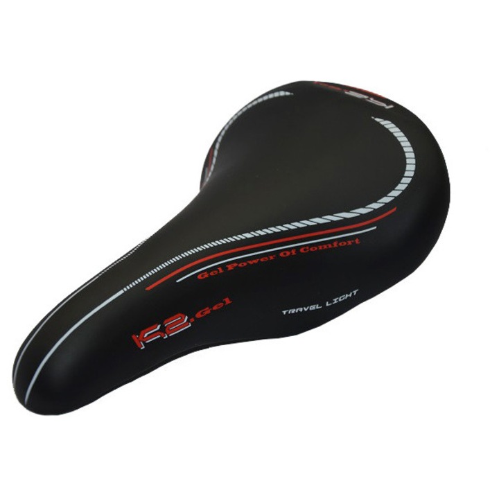 Selle Monte Grappa K2 Gel-Tech nyereg, 285x160mm, fekete pirossal, 380g