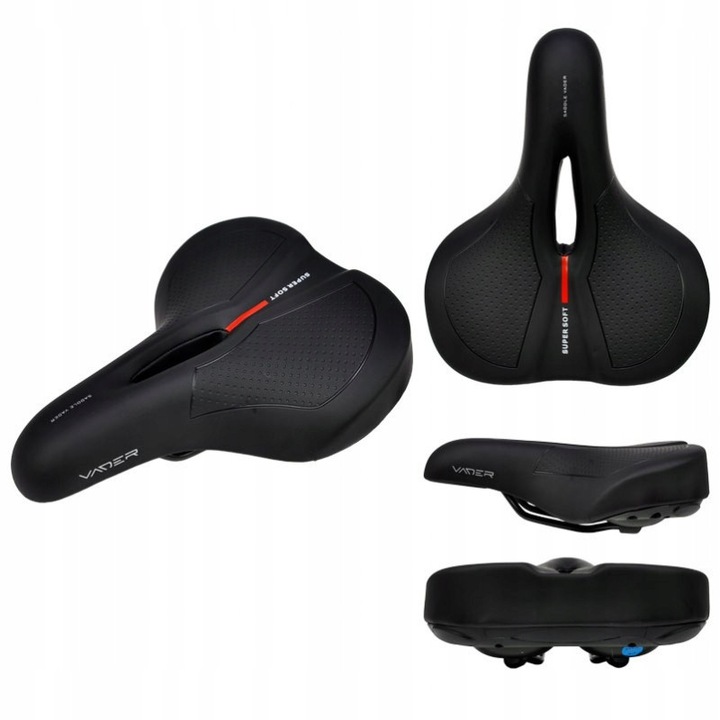 Nyereg VADER IB-VD851D-01, fekete, 260x210mm, SUPER SOFT NOPRESSURE XPERIENCE technológia