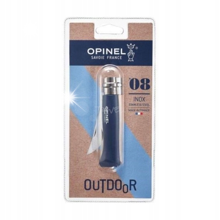 Cutit pliabil Opinel Colorama 08, albastru inchis, 18x8cm, sistem de blocare Virobloc