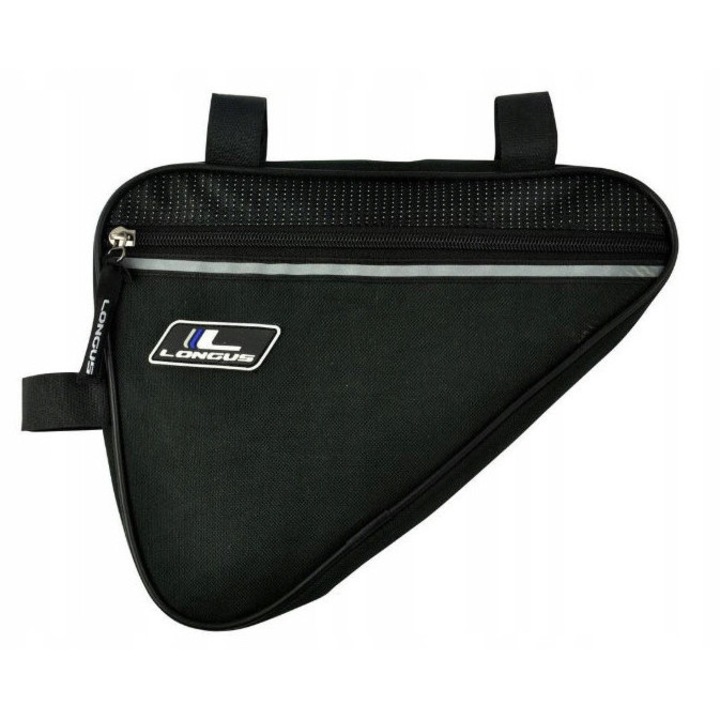 Sakwy pentru bicicleta, Longus, model Triuni, neagra, 27x6x21cm, capacitate 1,6l, set universal