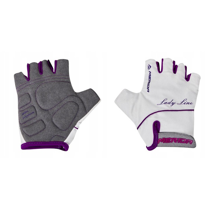 Спортни ръкавици Merida Lady Line, без пръсти, бяло-розови, размер XS