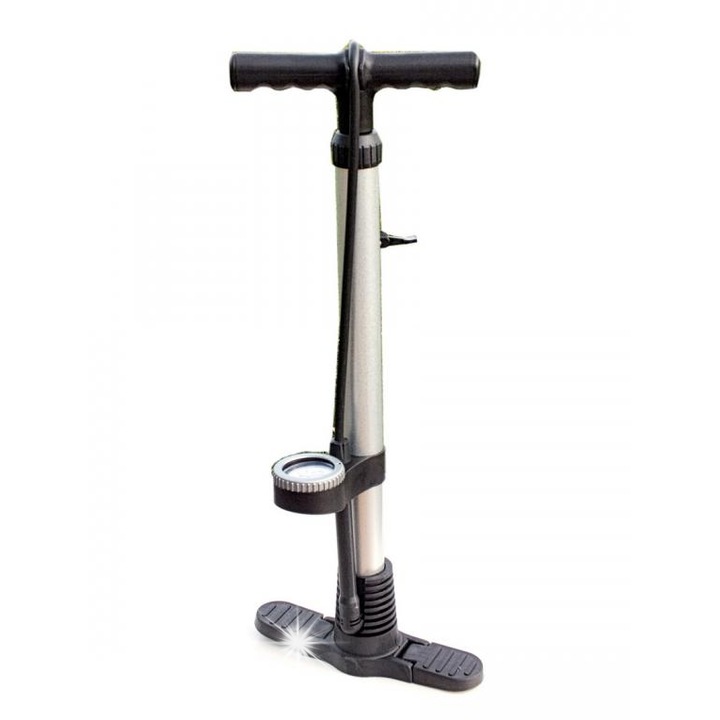 Pompa de umflat Almot, cu manometru, 60cm, picioare pliabile