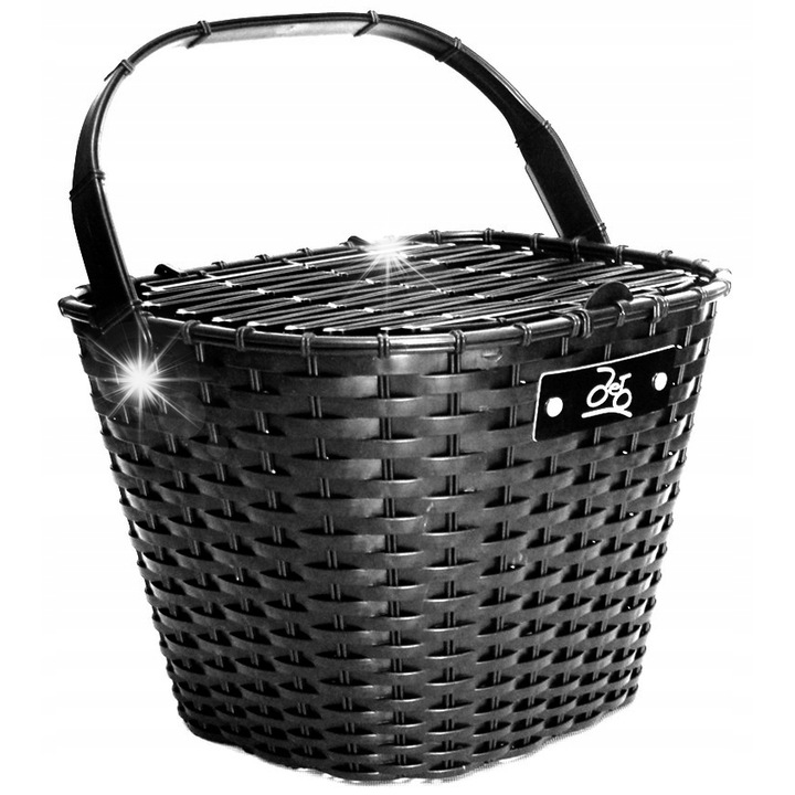 Cos de bicicleta JET, tip CLICK, negru, 36x28x26cm, capacitate 7kg, cu roleta