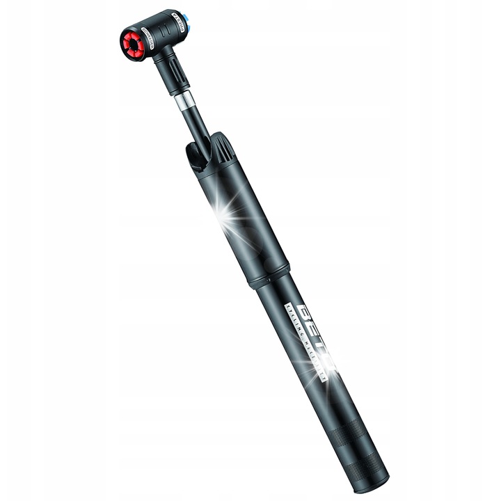 Pompa bicicleta Beto EZ-003A aluminiu, 12,5cm, 120 PSI, neagra