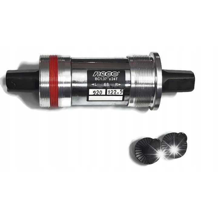 NECO B920AL BSA 68/122,5mm hajtóműtengely, gépi csapágyak, alumínium, 265g