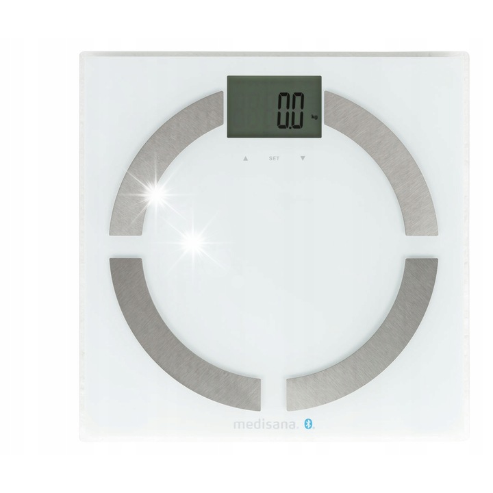 Medisana analitikus személymérleg alkalmazással, súly, testzsír mérés, többszínű, 180kg