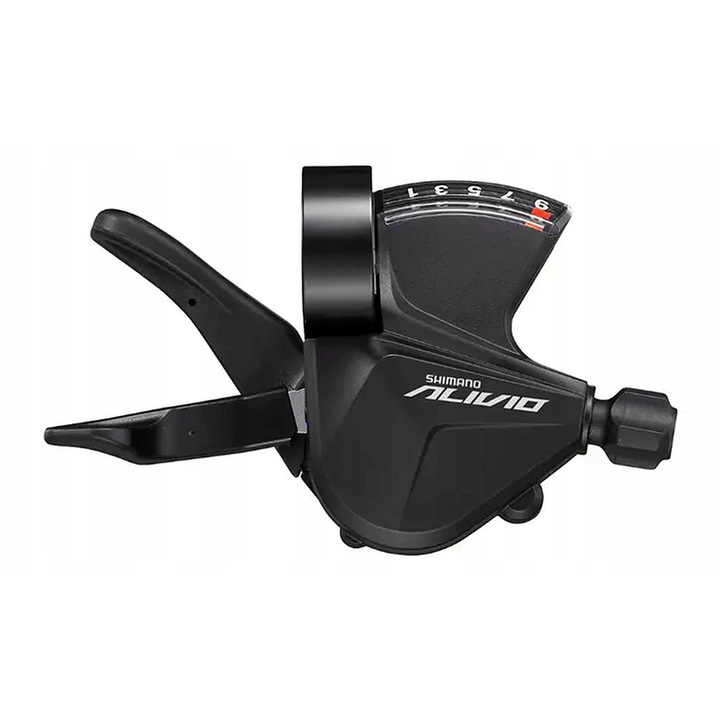 Shimano Alivio M3100 váltókar, Rapidfire Plus, 9 sebességes, jobb, optikai kijelzővel, 150g