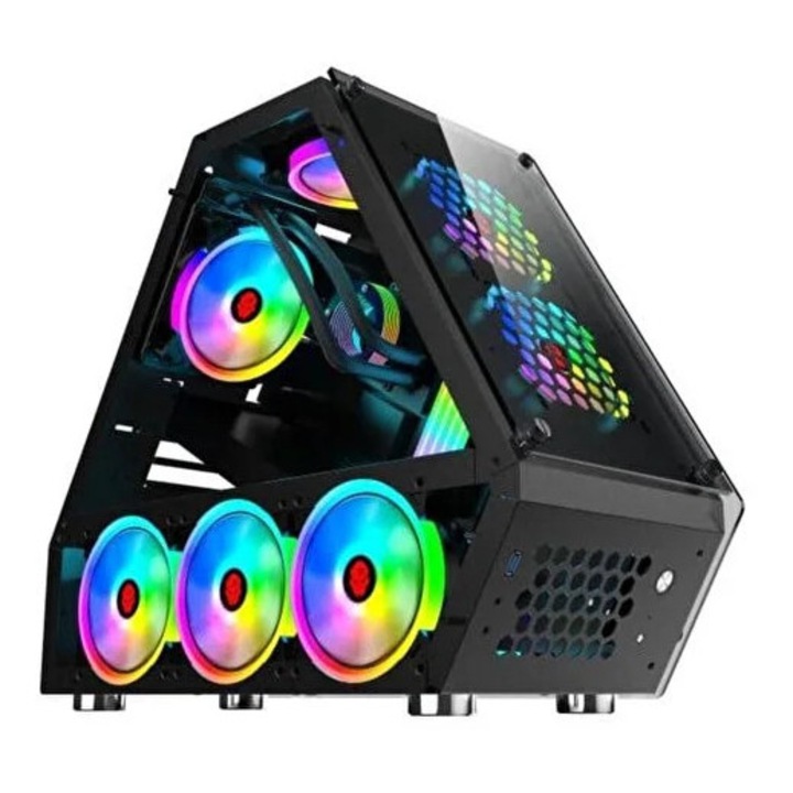Sistem PC Gaming cu procesor Intel® Core™ i7-8700K 3.7 GHz 12M Cache, pana la 4.7GHz, 32GB RAM DDR4, M2 SSD 1 TB, NVIDIA RTX 5060 8GB, Windows 11 PRO integrat, negru