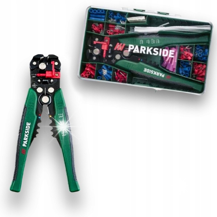 PARKSIDE PCZS 231 C2 krimpelő fogó készlet, 231 darab, 3 az 1-ben funkció, 20,5cm, piros és kék