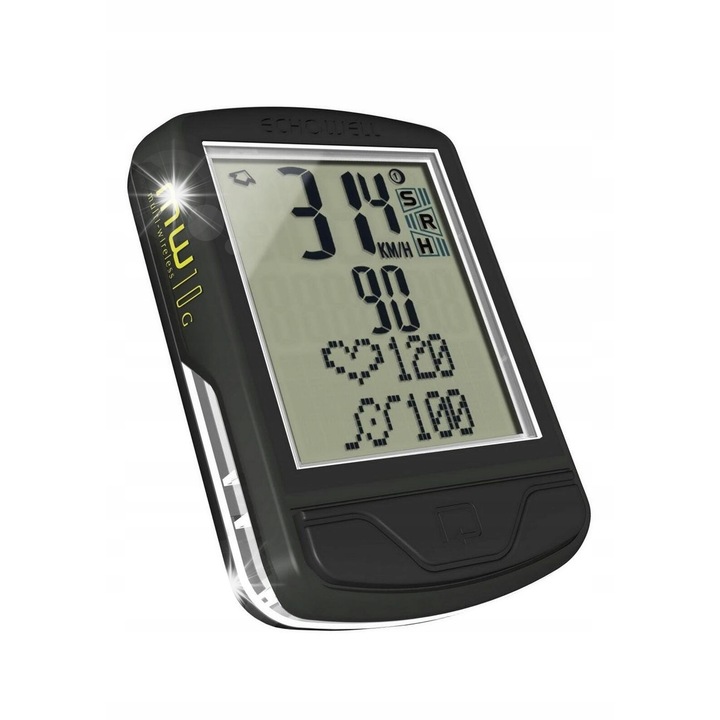 Ciclocomputer bicicleta Echowell MW10G Combo, 37 functii, negru, set complet