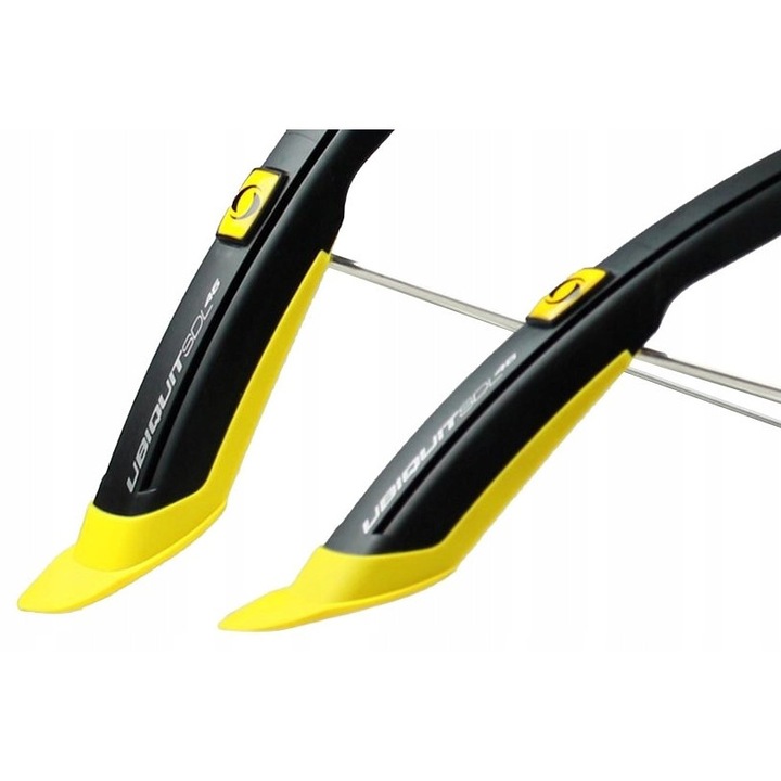 Aparatori bicicleta Simpla UBIQUIT SDL 46mm, 28'', set complet, negru-galben