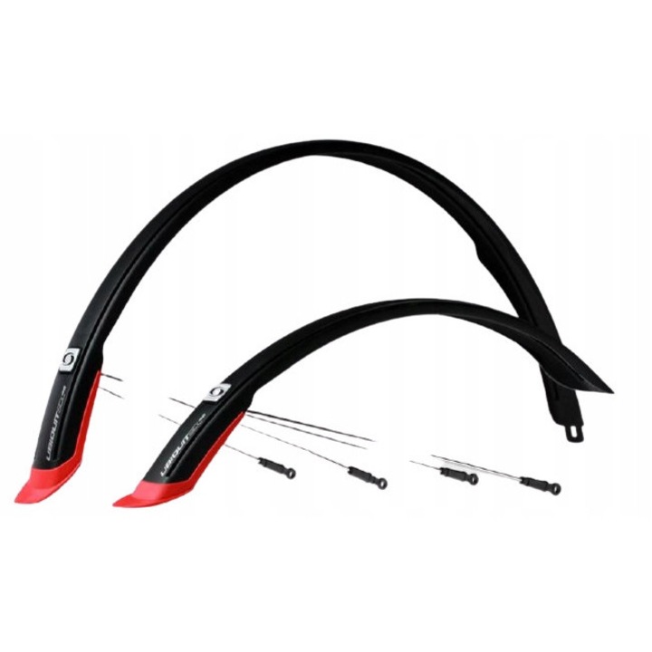 Aparatori bicicleta Simpla Ubiquit SDL set 28'' negru-rosu 46mm