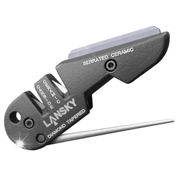 Lansky Blademedic PS-MED01 élező, fekete, kis méretű, recés és sima pengéjű késekhez