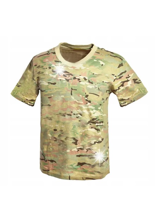 Férfi póló, CAMO Military Gear, klasszikus, kerek nyakú, zöld, 100% pamut, 3XL INTL