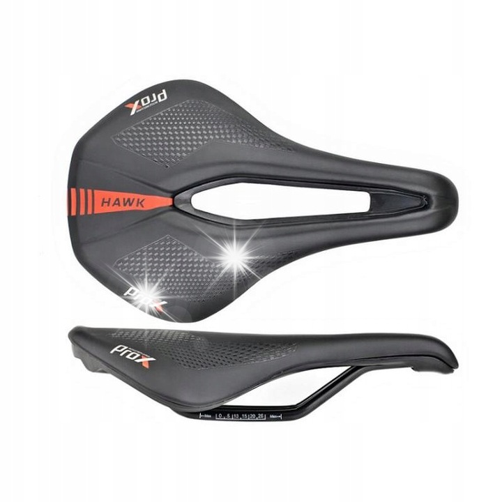 Prox Hawk Sport kerékpárnyereg, fekete, 245x156mm, MTB és cross-country kerékpárokhoz