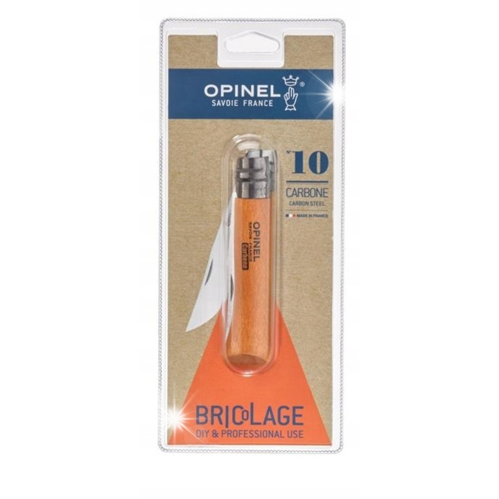 Cutit Opinel Carbon 10, otel XC90, lemn de fag, 230mm