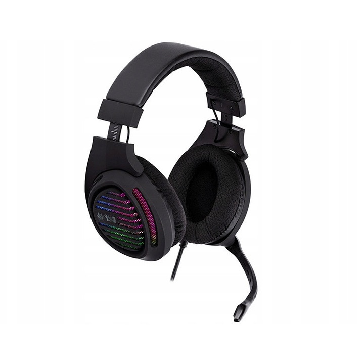 Tracer GAMEZONE Aligator RGB PC fejhallgató, 2.20m kábel, mikrofon, fekete