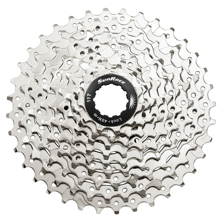 SunRace 9-fokozatú kazetta 11-32T, ezüst, mountain bike-hoz, 346g