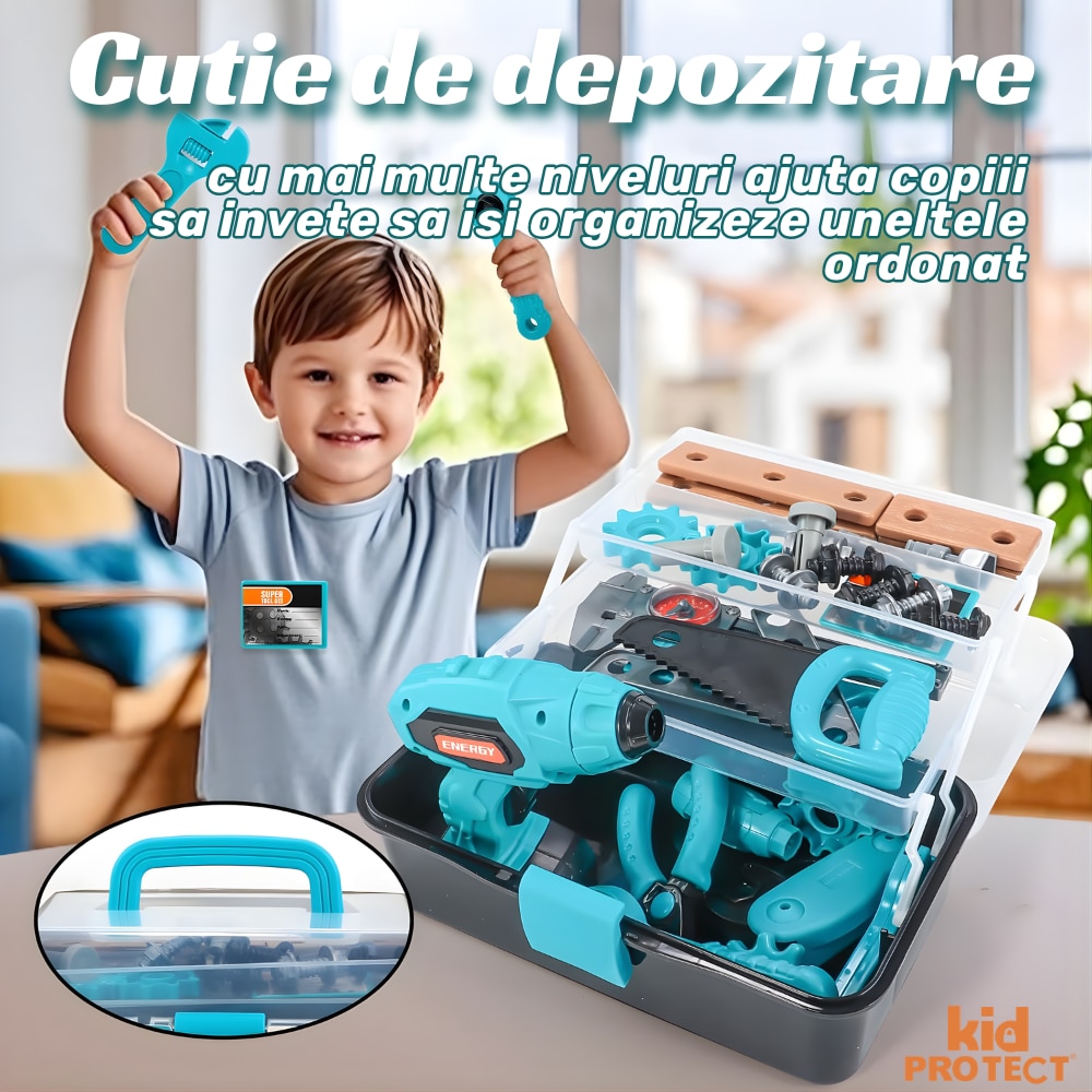 Trusa de Scule Copii Kidprotect® Meister Kid, Autofiletanta