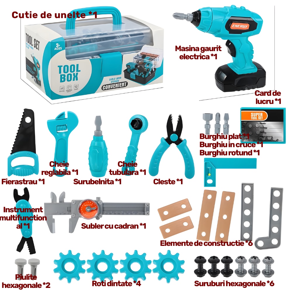 Trusa de Scule Copii Kidprotect® Meister Kid, Autofiletanta