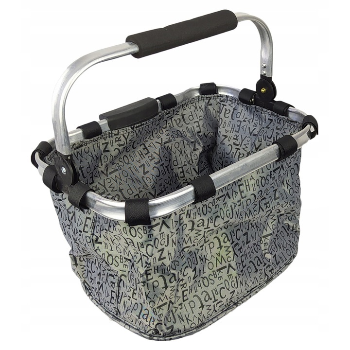 Cos pentru bicicleta JET, montare pe ghidon, aluminiu, 34x28x24cm, argintiu, capacitate maxima 5kg