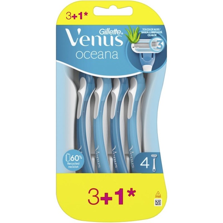 Aparat de Ras, GILLETTE, Venus 3 Oceana, Set 4 Bucati