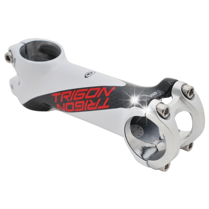 Trigon HSA02 kormányszár, 31.8mm, 110mm, fehér-piros, 2014-es alumínium konstrukció, súly 150g