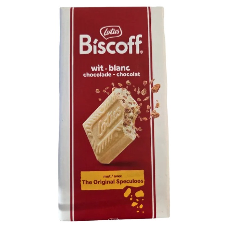 Lotus Biscoff Fehér csokoládé Biscoff darabokkal 180g
