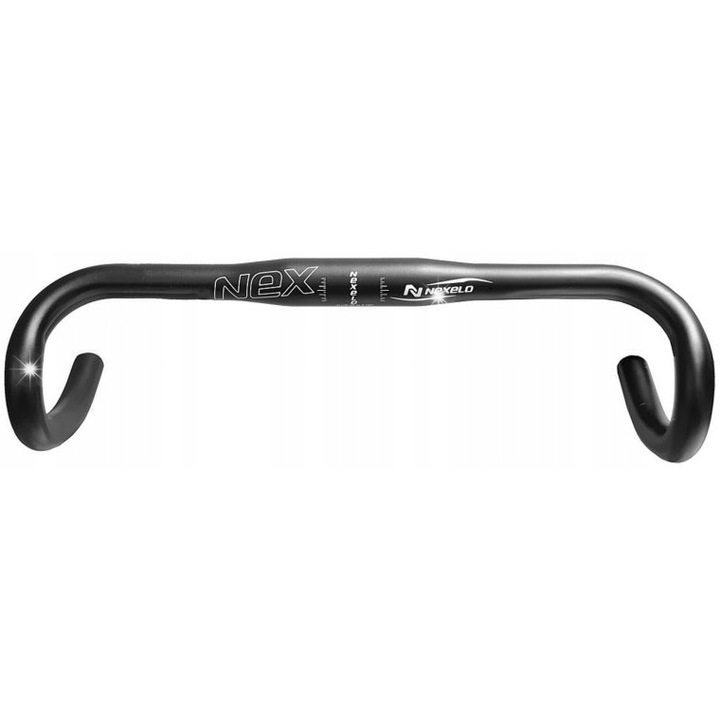 Ghidoane bicicleta Nexelo 420mm, aluminiu, negru, 31,8mm