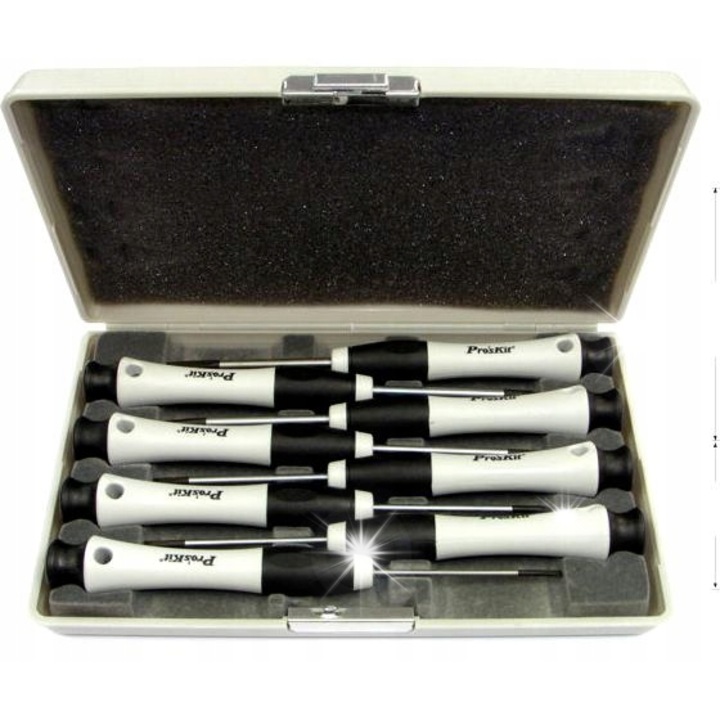 Комплект прецизни отвертки 8 бр., Pro'sKit, 8PK-SD002N, 103мм, многоцветен