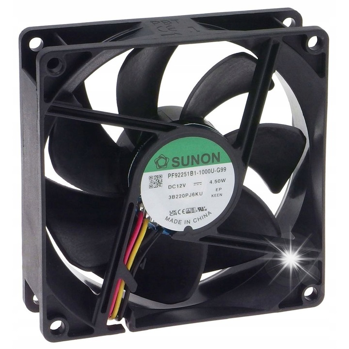Ventilator PC Sunon 92x92x25mm, 127m/h, 46dBA, 12VDC, iesire semnal F
