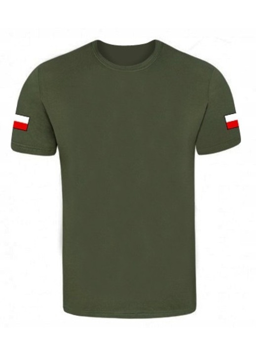 Férfi póló, khaki, TigerWood, zászlókkal a vállakon, 2XL INTL