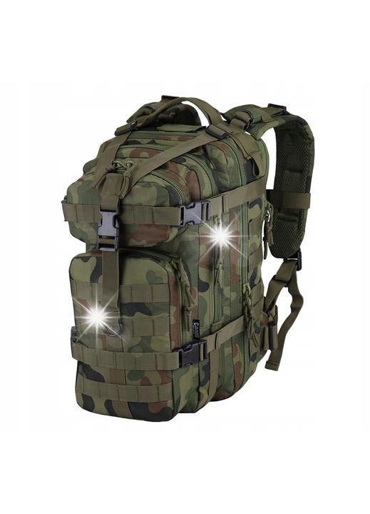 Rucsac Assault Camo Military Gear, 25L, camuflaj Pantera, 42x25x25cm, impermeabil, sistem MOLLE