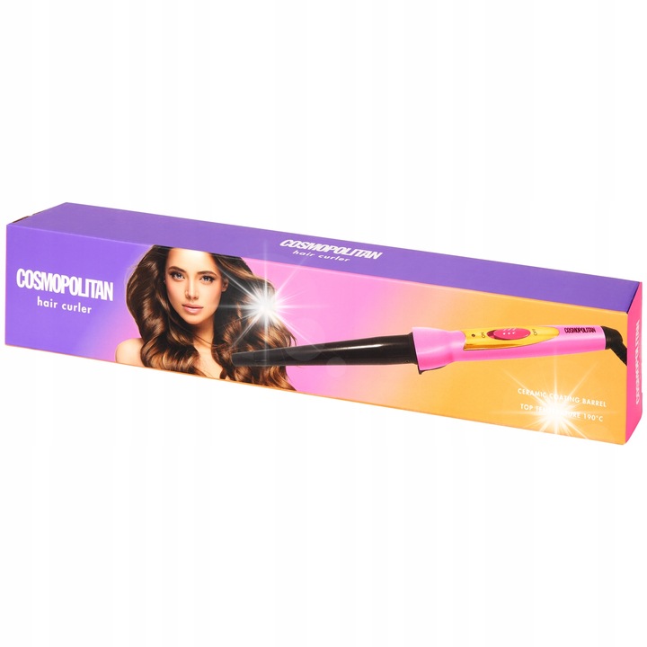 Ondulator Cosmopolitan, roz, 190°C, 1.7m cablu, 33W