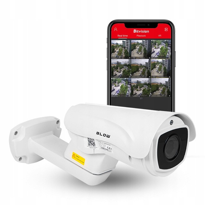 IP PTZ камера за наблюдение BLOW 5MP, ZOOM 4x, IR 80m, IP66, 39.6x19.6x16cm