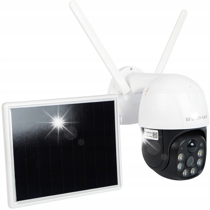 Камера за наблюдение BLOW 4G LTE PTZ 2MP, соларна, IP66, детекция на движение, 0~355° ротация