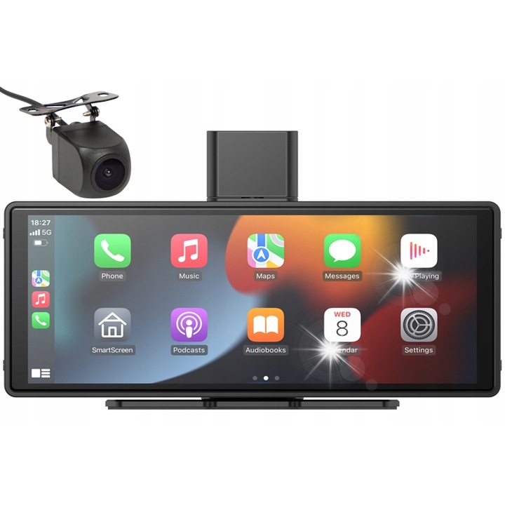 Vezeték nélküli CarPlay 5.0 multimédia állomás, 10,26 hüvelyk, DVR kamera, Bluetooth, szett