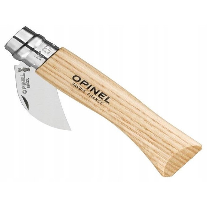 Cutit Opinel 07, inox Sandvik 12C27, maner din lemn de castan, 4cm
