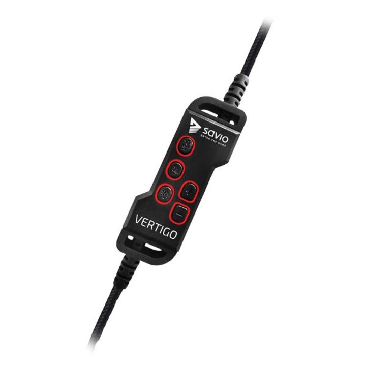 Savio Vertigo 7.1 PC fejhallgató, modern design, plug and play, fekete színű
