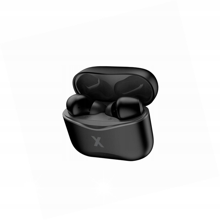 Maxlife TWS vezeték nélküli fülhallgató, bluetooth, fekete, USB-C töltőtokkal