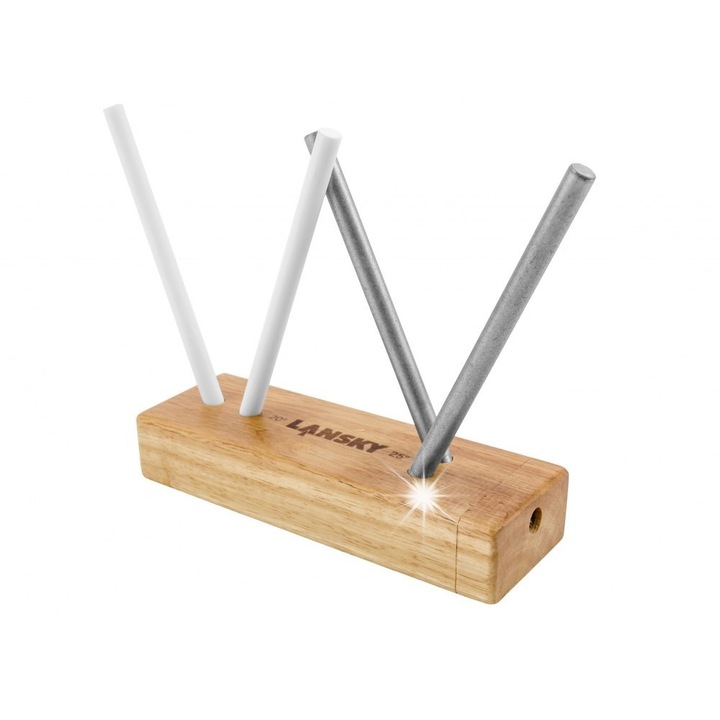 Lansky TB-2D2C élező, készlet 2 kerámia és 2 gyémánt rúddal, 15x5cm, fa