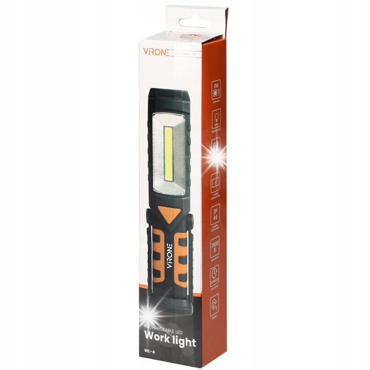 Lanterne LED Virone WL-4, 3W+1W, акумулатор 1200mAh, черен/червен, пълен комплект
