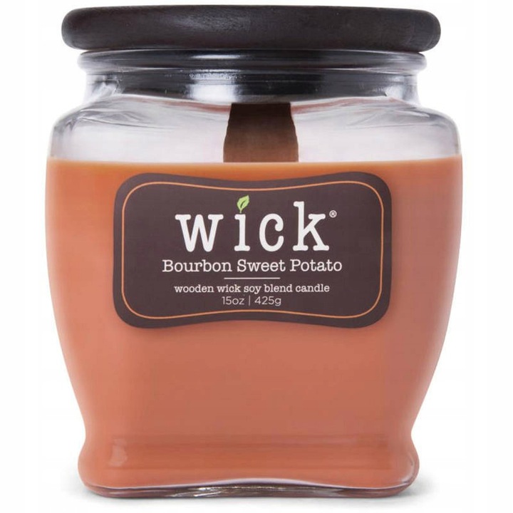 Ароматна свещ Colonial Candle Bourbon Sweet Potato, 425g, с дървен фитил, есенен аромат